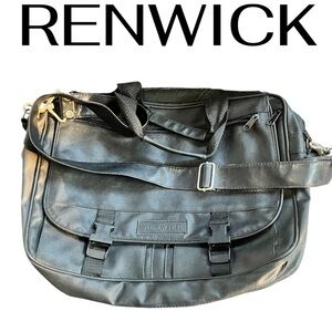 Renwick-Men's - Black- Soft Leather Briefcase-Multiple Compartments